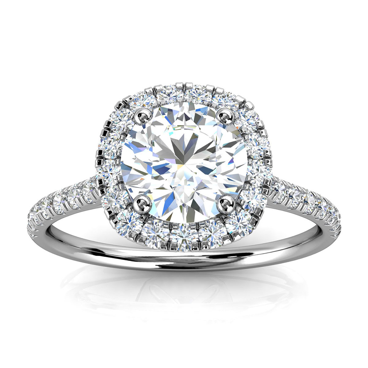 14K White Gold Serra Halo Lab Grown Diamond Ring (1/3 ct. tw)